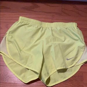 Neon yellow running shorts